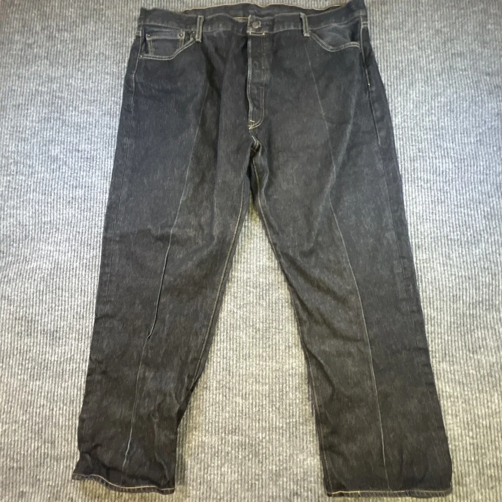 Levi's 501 Straight Leg Jeans Men's Size 46x32 (40x28) Button Fly Blk Wash Denim